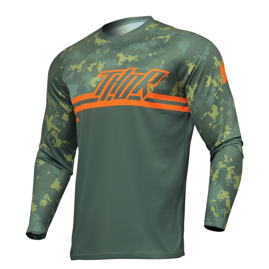 Thor 2025 Sector Digi Camo Forest Green Motocross Jersey
